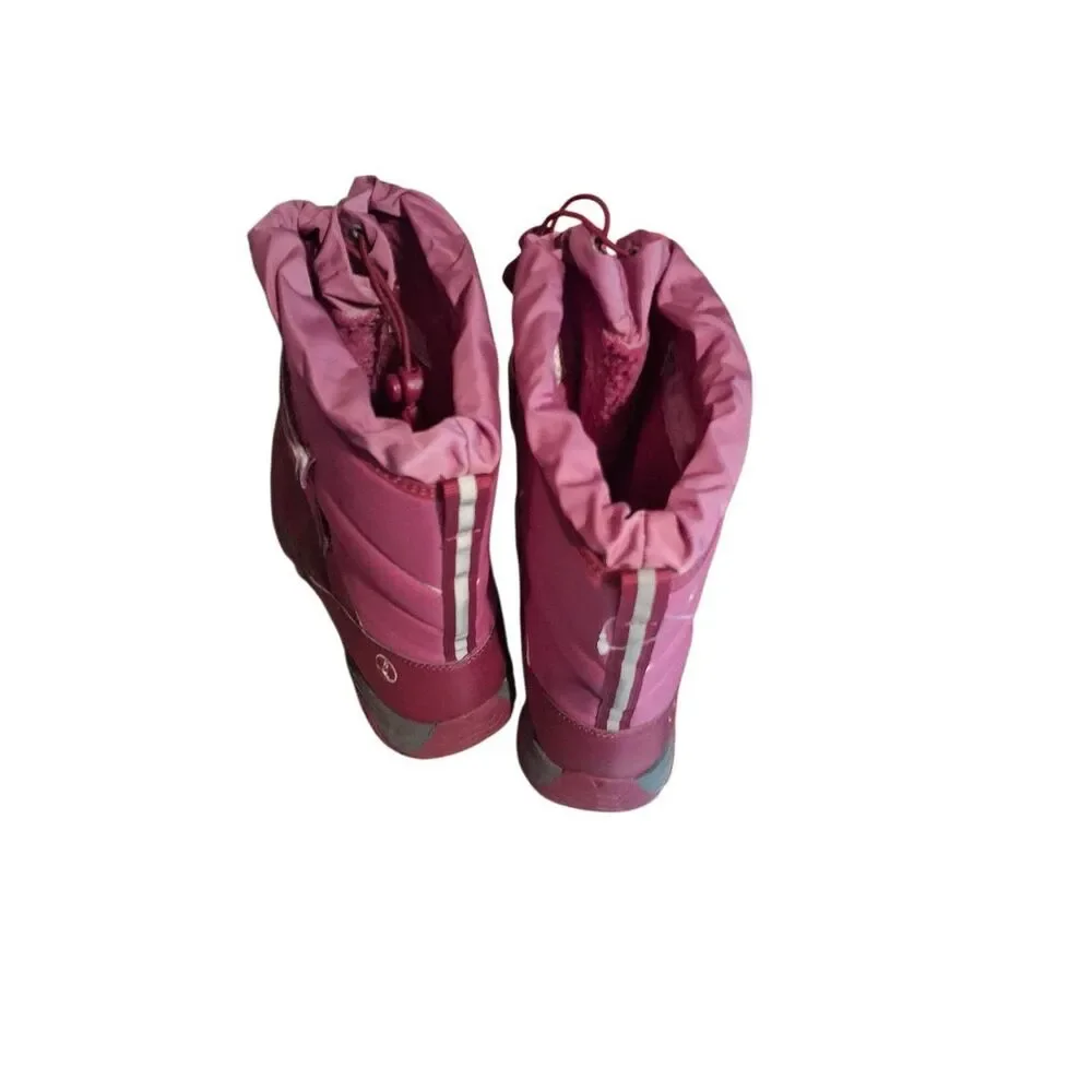 Lands End girls snow flurry insulated winter boot magenta/ purple 6